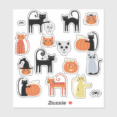 Halloween Cats Cute Sticker (Vel)