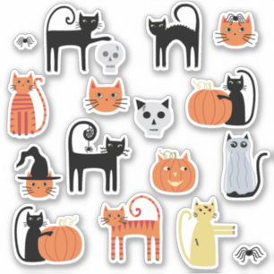 Halloween Cats Cute Sticker