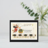 Halloween Cats en heks Briefkaart (Staand voorkant)