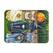 Halloween Cats in Costume Waterverf Art Magneet (Horizontaal)