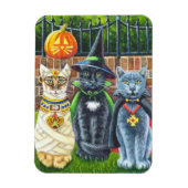 Halloween Cats in Costume Waterverf Art Magneet (Verticaal)