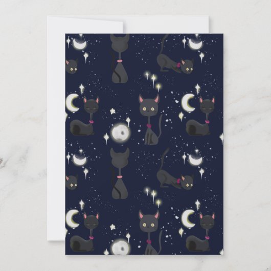 Halloween Cats in night briefkaart (Voorkant)