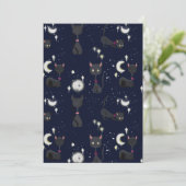 Halloween Cats in night briefkaart (Staand voorkant)