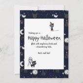 Halloween Cats in night briefkaart (Achterkant)