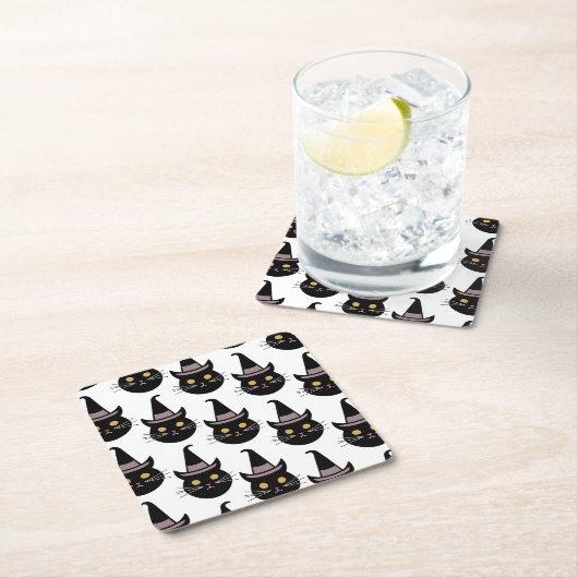 Halloween Cats Kartonnen Onderzetters (Insitu)