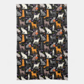 Halloween Cats Kitchen Towel Theedoek (Verticaal)