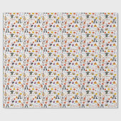 Halloween Cats lijnpatroon Cadeaupapier (Vlak)