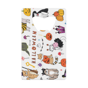 Halloween Cats lijnpatroon Creditkaart Flessenopener