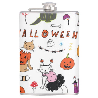 Halloween Cats lijnpatroon Heupfles