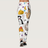 Halloween Cats lijnpatroon Leggings (Achterkant)