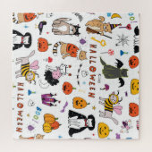 Halloween Cats lijnpatroon Legpuzzel (Horizontaal)