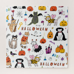 Halloween Cats lijnpatroon Legpuzzel