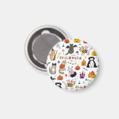Halloween Cats lijnpatroon Magneet (Voorkant / Achterkant)