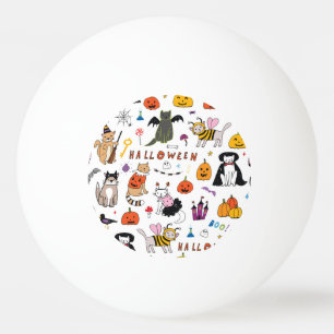 Halloween Cats lijnpatroon Pingpongbal
