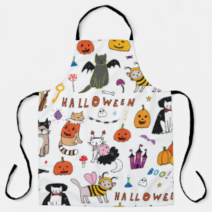 Halloween Cats  lijnpatroon Schort