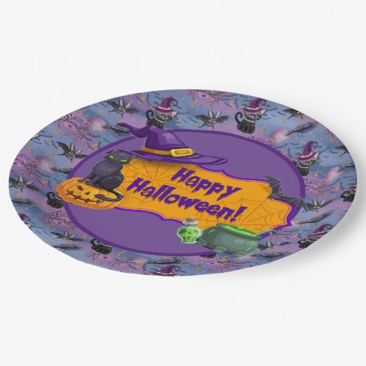 Halloween Cats Papieren Bordje (Gekanteld)