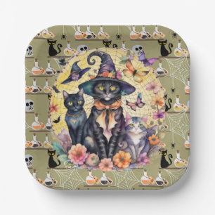 Halloween Cats Papieren Bordje