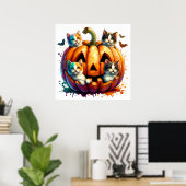Halloween Cats Poster (Thuiskantoor)