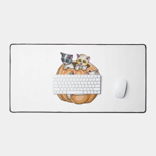 Halloween Cats Pumpkin Bureaumat (Keyboard & Muis)