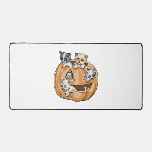 Halloween Cats Pumpkin Bureaumat (Voorkant)