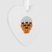 Halloween  Cats  Pumpkins  Black Background  Illus Ornament (voorkant)