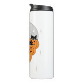 Halloween  Cats  Pumpkins  Black Background  Illus Thermosbeker (Geroteerd rechts)