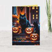 Halloween Cats & Pumpkins Uitnodiging (Voorkant)