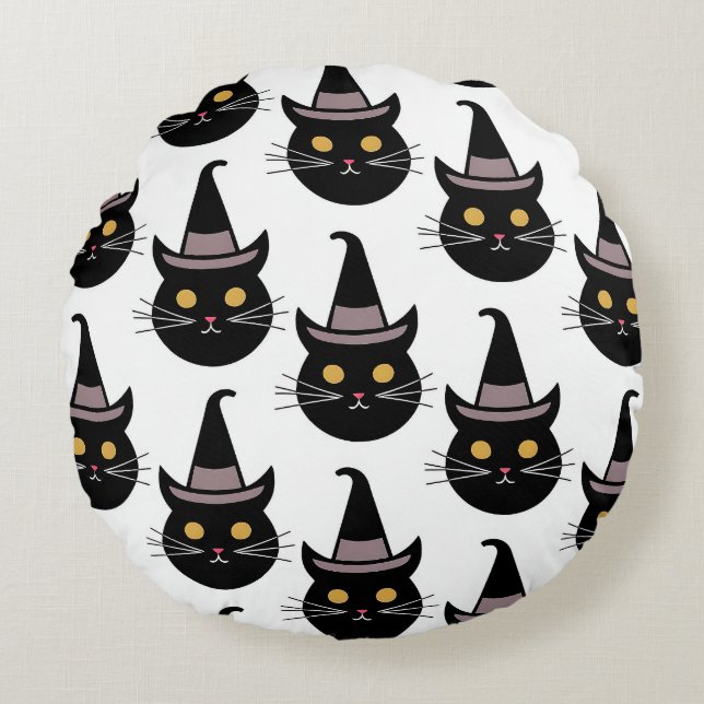 Halloween Cats Rond Kussen (Voorkant)