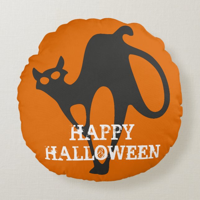 Halloween Cats Rond Kussen (Voorkant)