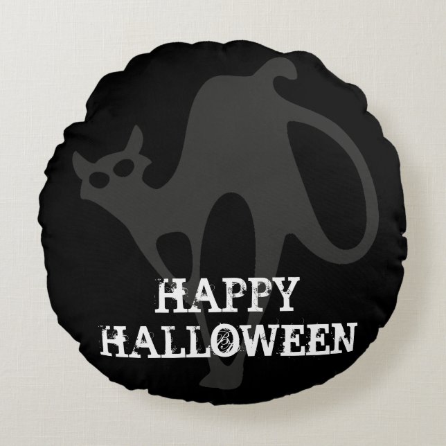 Halloween Cats Rond Kussen (Voorkant)