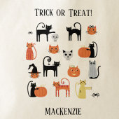 Halloween Cats Spooky Gepersonaliseerde Trick or t Tote Bag