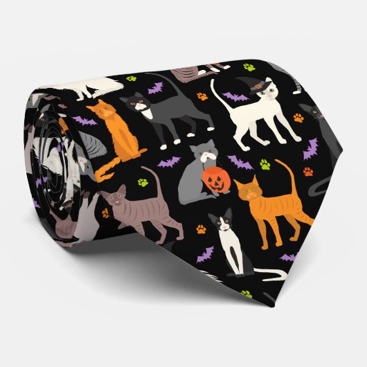 Halloween Cats Stropdas (Opgerold)