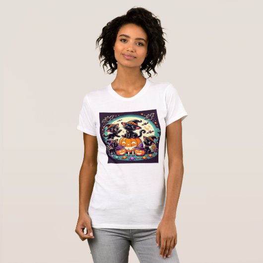 Halloween Cats T-shirt (Voorkant volledig)