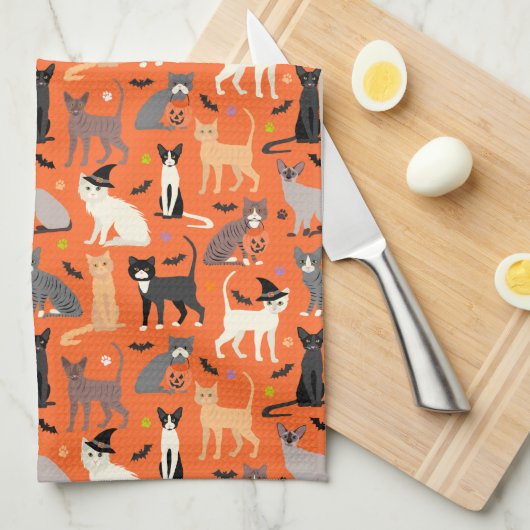 Halloween Cats Theedoek (Quarter Fold)