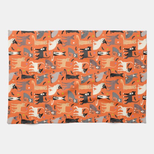 Halloween Cats Theedoek (Horizontaal)