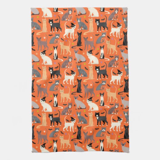 Halloween Cats Theedoek (Verticaal)