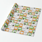 Halloween Cats Wrapping Paper Cadeaupapier (Uitgerold)