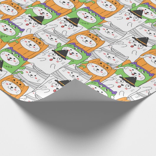 Halloween Cats Wrapping Paper Cadeaupapier (Hoek)