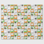 Halloween Cats Wrapping Paper Cadeaupapier (Vlak)