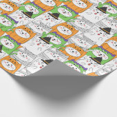 Halloween Cats Wrapping Paper Cadeaupapier (Hoek)