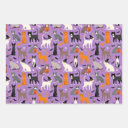 Halloween Cats Wrapping Paper Sheets (Voorkant 3)