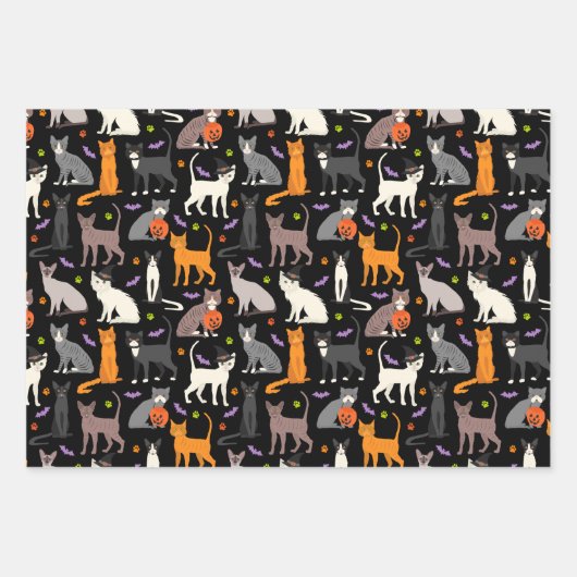 Halloween Cats Wrapping Paper Sheets (Voorkant 2)