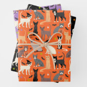 Halloween Cats Wrapping Paper Sheets (In situ)