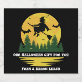 Halloween Cauch Witch Crossing Broomstick Bier Etiket (Enkel label)