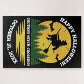 Halloween Cauch Witch Crossing Broomstick Legpuzzel (Horizontaal)