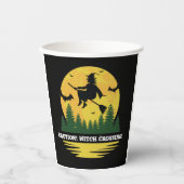 Halloween Cauch Witch Crossing Broomstick Papieren Bekers (Voorkant)