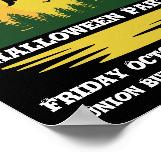 Halloween Cauch Witch Crossing Broomstick Poster (Hoek)