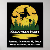 Halloween Cauch Witch Crossing Broomstick Poster (Voorkant)