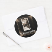 Halloween Cauldron B&W Ronde Sticker (Envelop)
