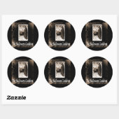 Halloween Cauldron B&W Ronde Sticker (Vel)